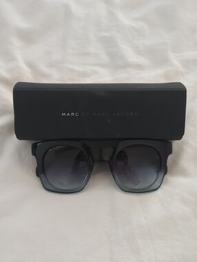 Marc by Marc Jacobs Black And Blue Frame Sunglasses with Gradient Lenses